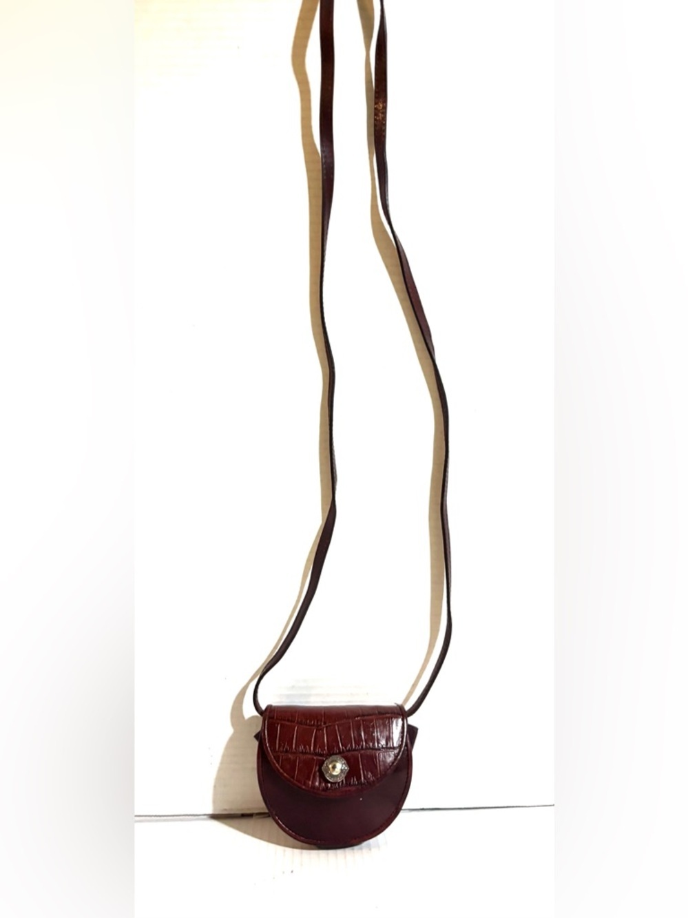 Vintage Maroon Crossbody Bag with Tan crossbody bag